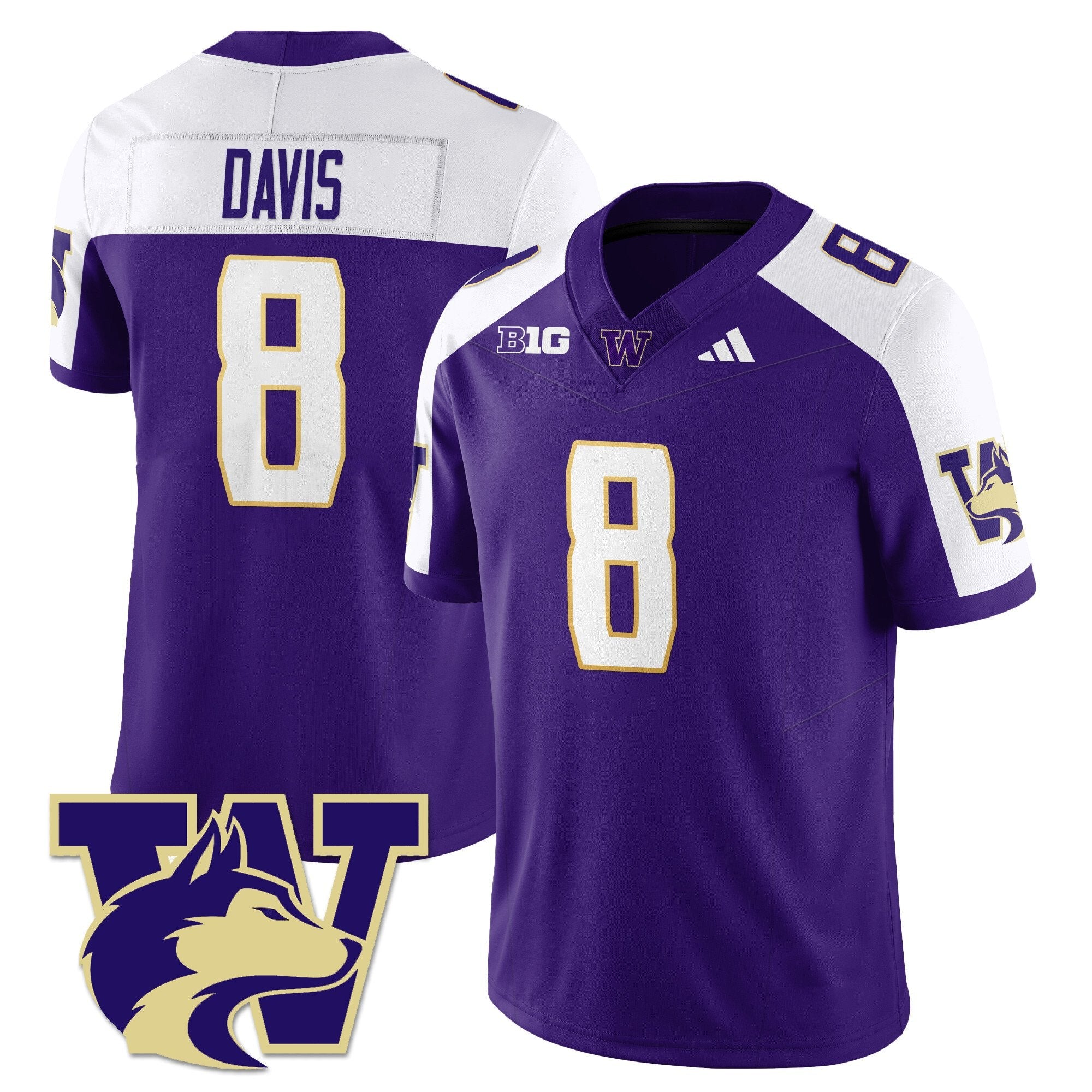 Tacario Davis Jersey #8 Washington Husky Football 2025 Stitched Alternate