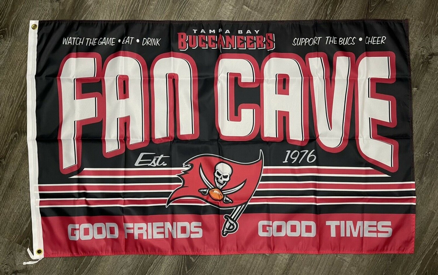Tampa Bay Buccaneers Fan Cave Flag 3x5 ft Sports Banner Man-Cave Garage