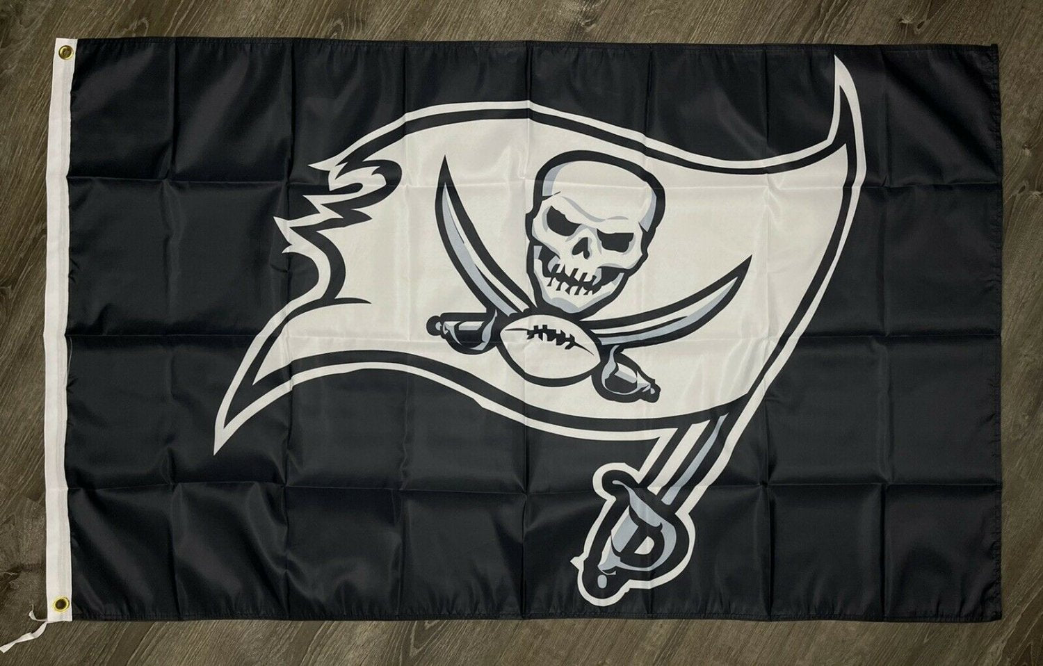 Tampa Bay Buccaneers Logo Flag 3x5 ft Sports Black Banner Man-Cave Garage