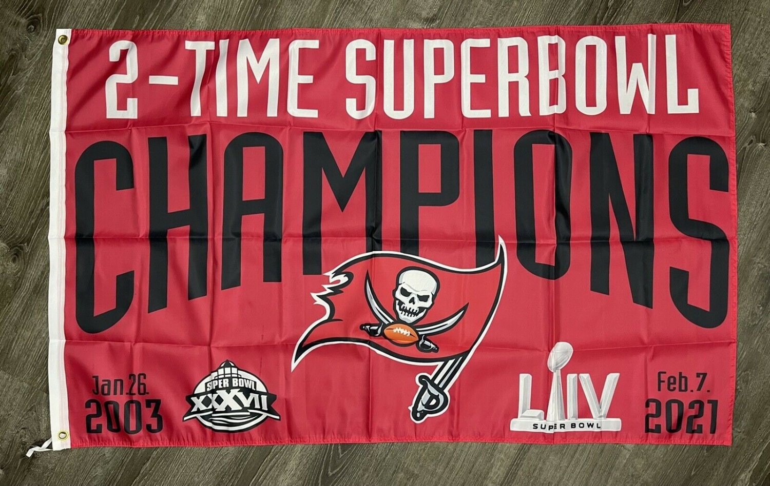Tampa Bay Buccaneers Super Bowl Championship Flag 3x5 ft Banner Man-Cave