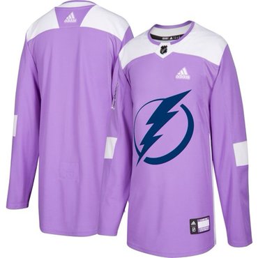 Tampa Bay Lightning Purple Pink Custom Hockey Fights Cancer Practice Jersey