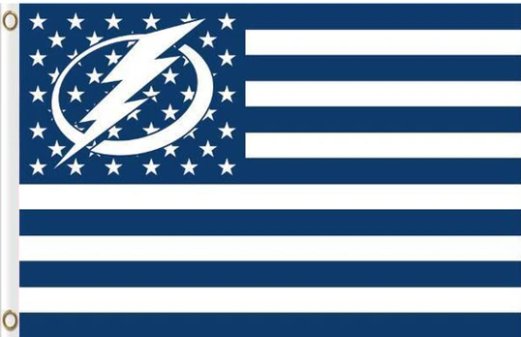 Tampa Bay Lightning Star and Stripes Flag 3X5Ft Polyester Digital Print Banner USA