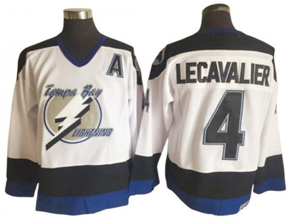 Tampa Bay Lightning #4 Vincent Lecavalier Vintage CCM Jersey - White
