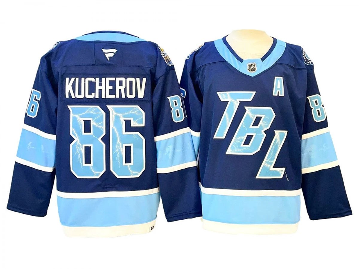 Tampa Bay Lightning #86 Nikita Kucherov Blue 2026 NHL Stadium Series Jersey
