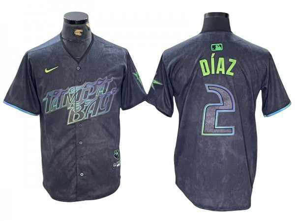 Tampa Bay Rays #2 Yandy Diaz Black 2024 City Connect Limited Jersey