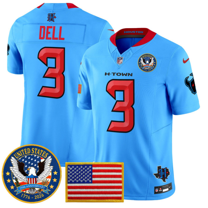 Tank Dell Jersey #3 United States 250th Anniversary Patch Stitched