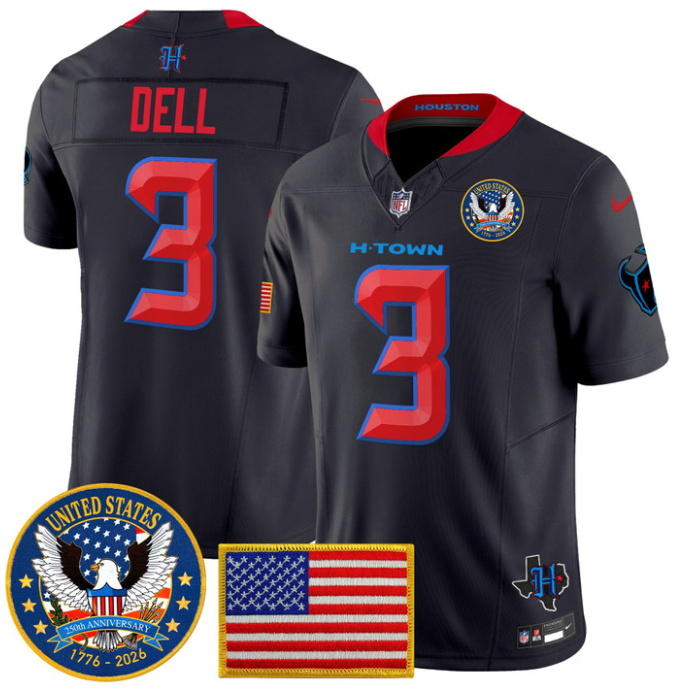 Tank Dell Jersey #3 United States 250th Anniversary Patch Stitched