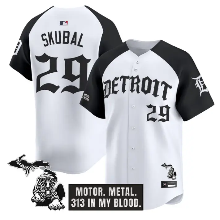Tarik Skubal Jersey #29 Detroit Tigers Old English Edition Stitched