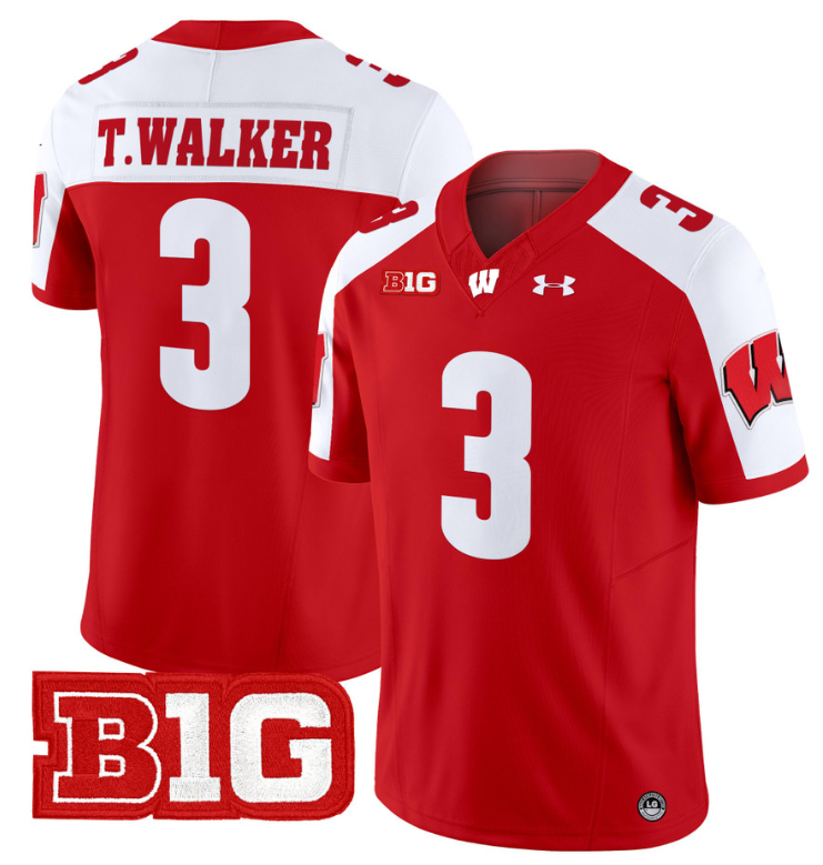 Tawee Walker Jersey #3 Wisconsin Badgers Vapor Football Stitched Red Alternate