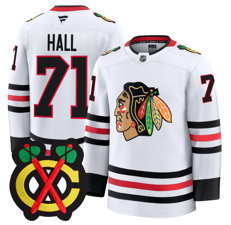 Taylor Hall Jersey #71 Chicago Blackhawks Premium All Stitched White