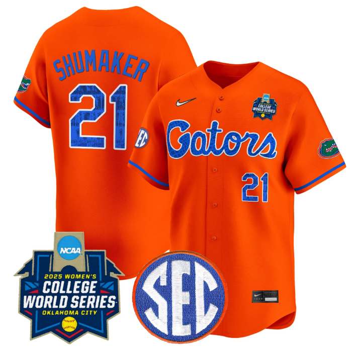 Taylor Shumaker Jersey #21 Florida Gators Softball 2025 World Series Stitched Orange