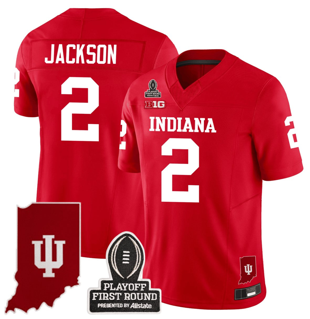 Tayven Jackson Jersey #2 Indiana Hoosiers CFP First Round Patch Football Red