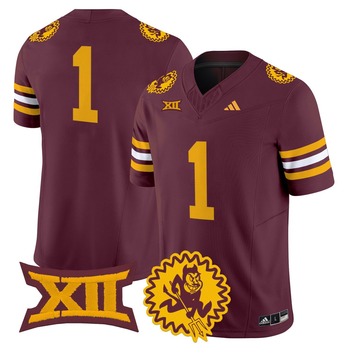 Team Jersey #1 Arizona State Sun Devils 1975 Throwback Vapor Stitched Maroon