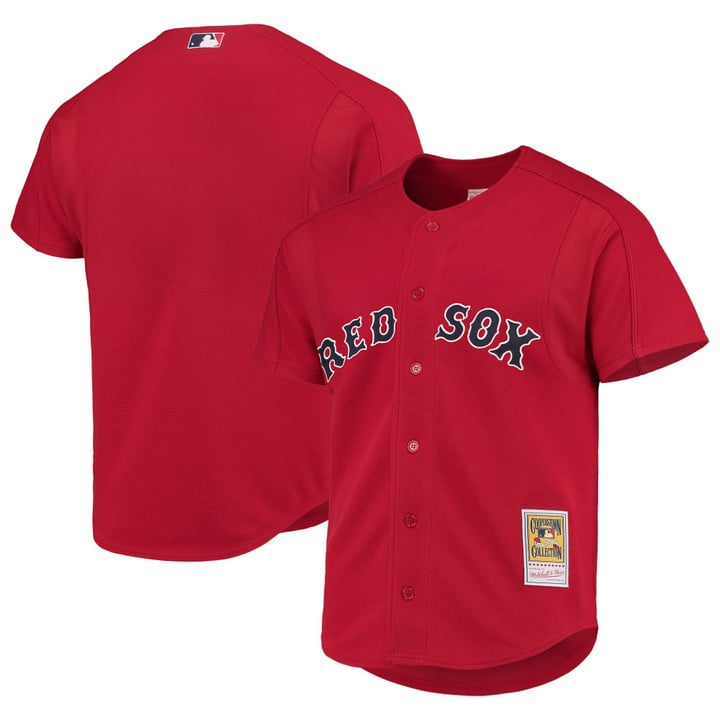 Team Jersey Boston Red Sox Throwback Cooperstown Collection Stitched Red