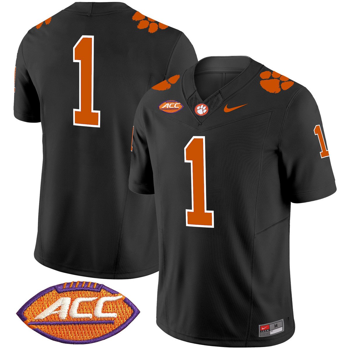 Team Jersey #1 Clemson Tigers 2025 Vapor Limited Stitched Black
