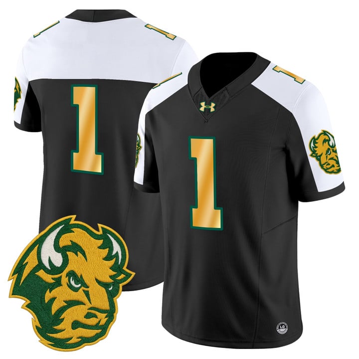 Team Jersey #1 North Dakota State Bison Vapor Limited Stitched Black Aler