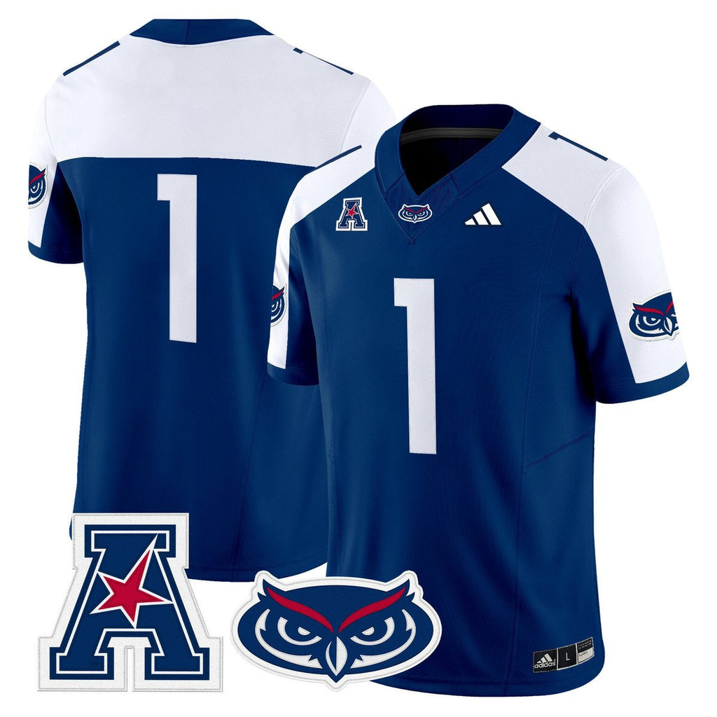 Team Jersey #1 Florida Atlantic Owls 2025 All Stitched Blue Alter