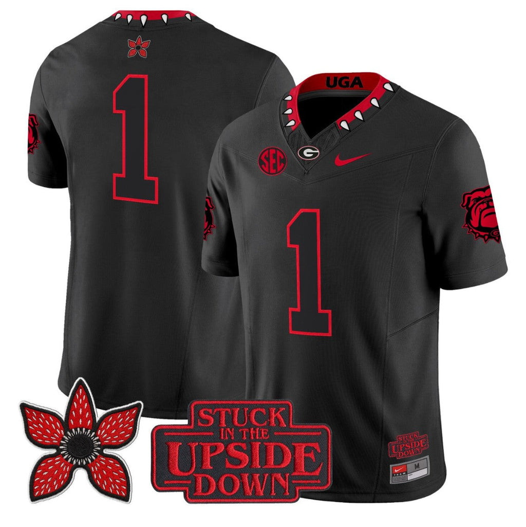 Team Jersey #1 Georgia Bulldogs Stranger Things Edition Vapor Stitched