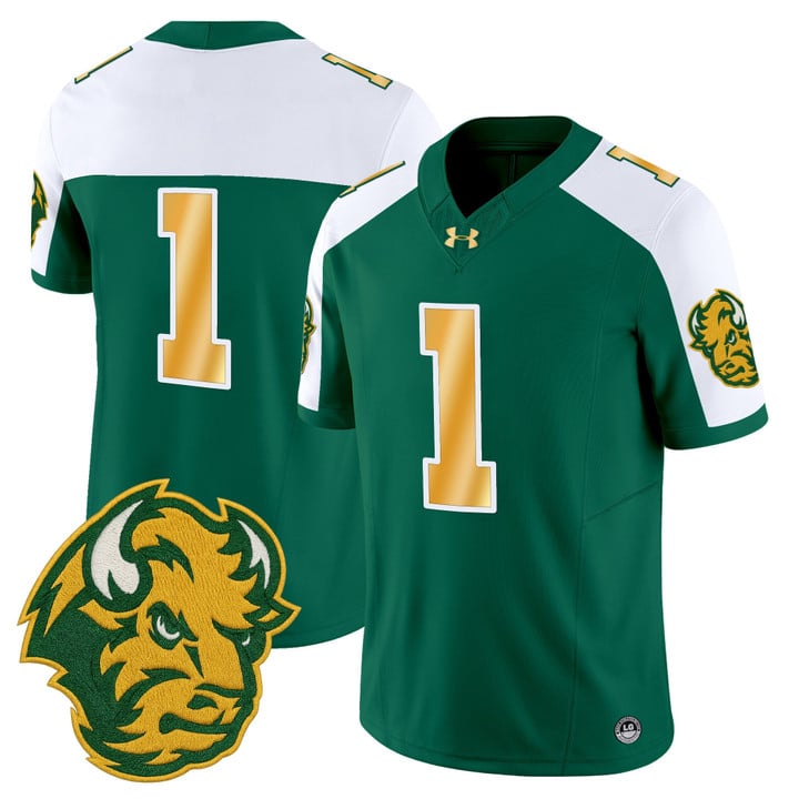 Team Jersey #1 North Dakota State Bison Vapor Limited Stitched Green Alter