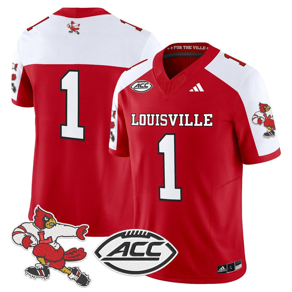 Team Jersey #1 Louisville Cardinals 1980s Throwback Limited Stitched Red Alter