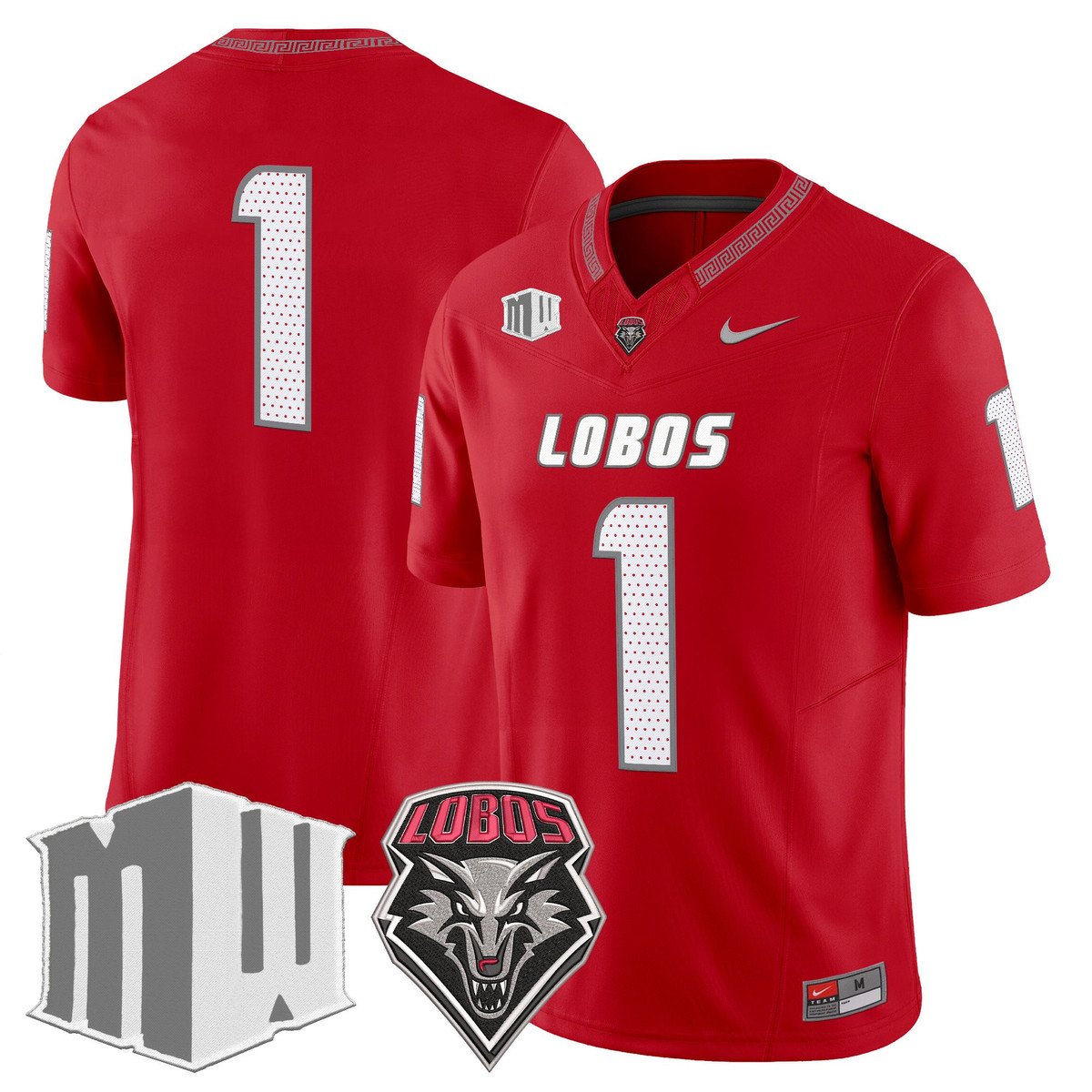 Team Jersey #1 New Mexico Lobos 2025 Vapor Limited Stitched Red