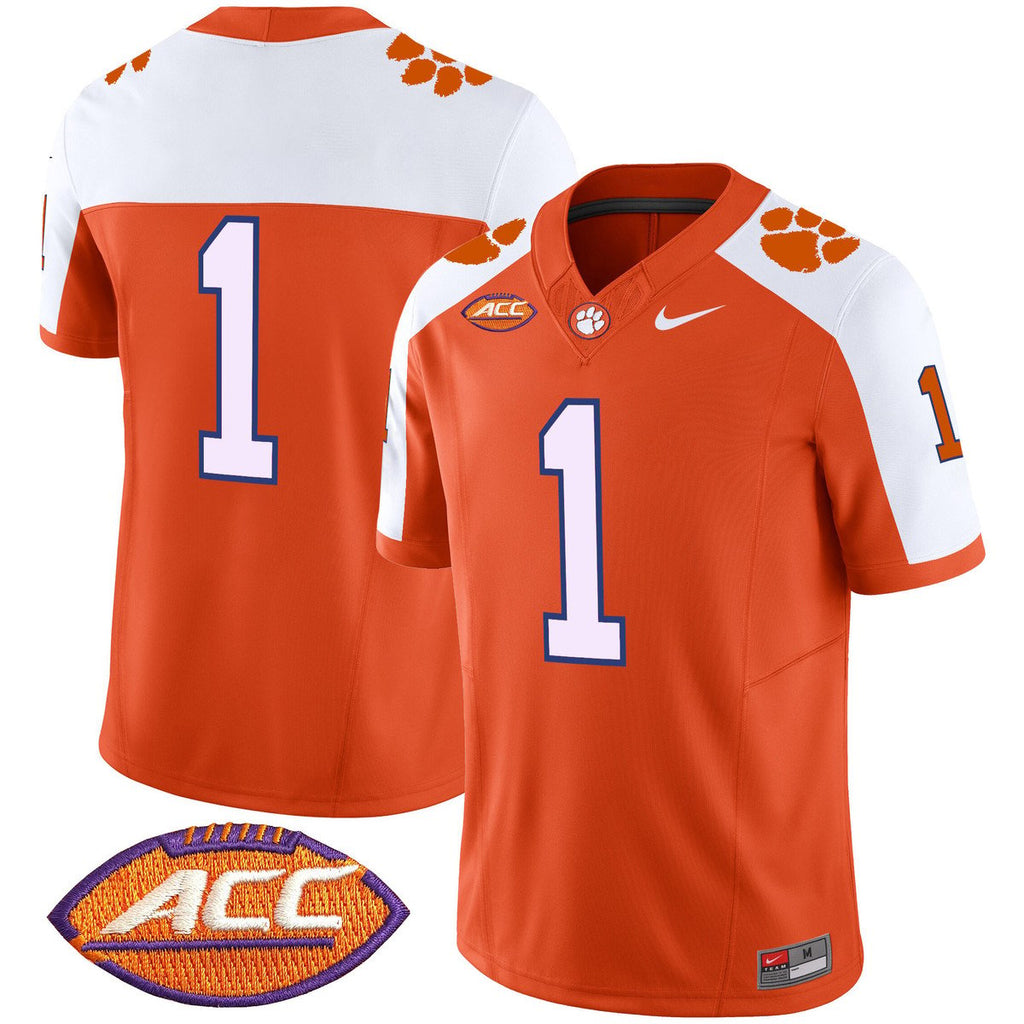 Team Jersey #1 Clemson Tigers 2025 Vapor Limited Stitched Orange ALter