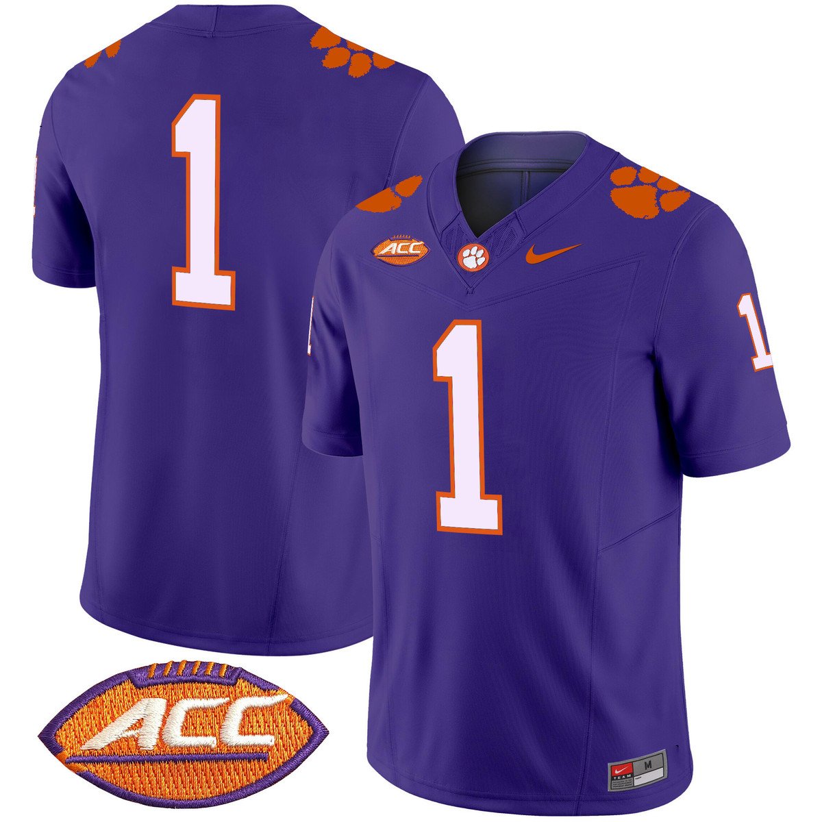 Team Jersey #1 Clemson Tigers 2025 Vapor Limited Stitched Purple