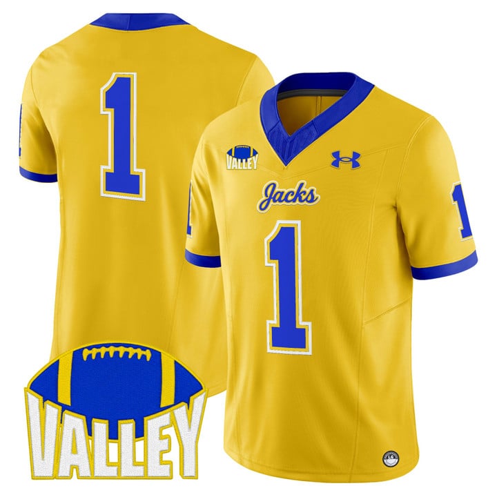 Team Jersey #1 South Dakota State Jackrabbits 2025 Stitched Gold