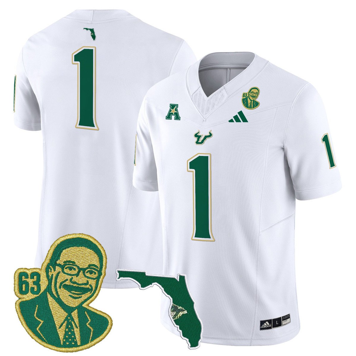 Team Jersey #1 South Florida Bulls Lee Roy Selmon Legacy Stitched White