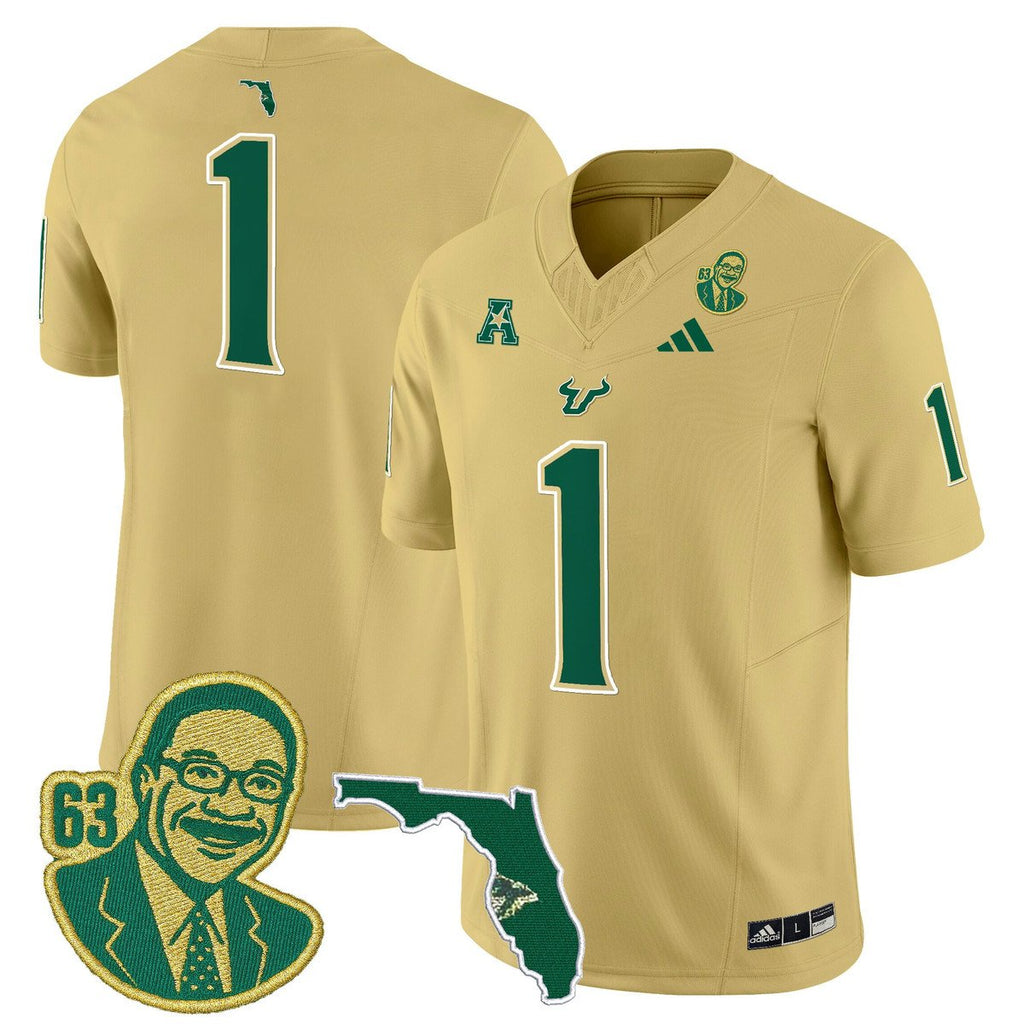 Team Jersey #1 South Florida Bulls Lee Roy Selmon Legacy Stitched Gold