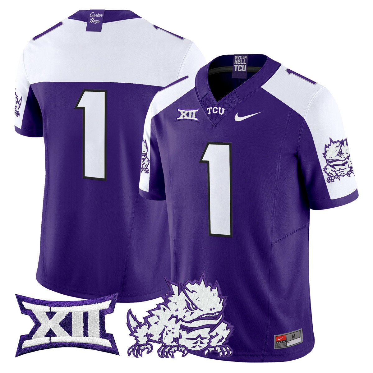 Team Jersey #1 TCU Horned Frogs 2025 Vapor Limited Stitched Purple Alter