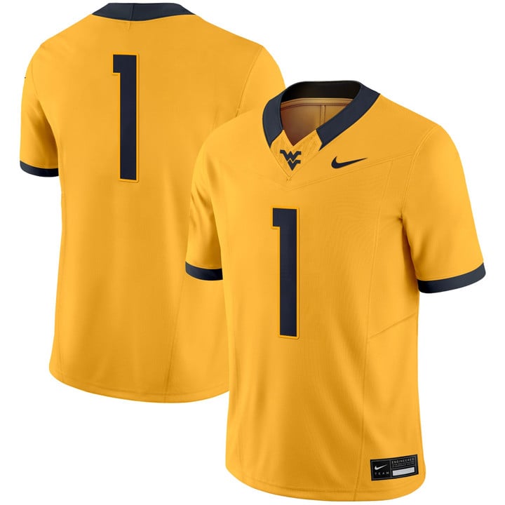 Team Jersey #1 West Virginia Mountaineers 2025 Vapor Limited Stitched Gold