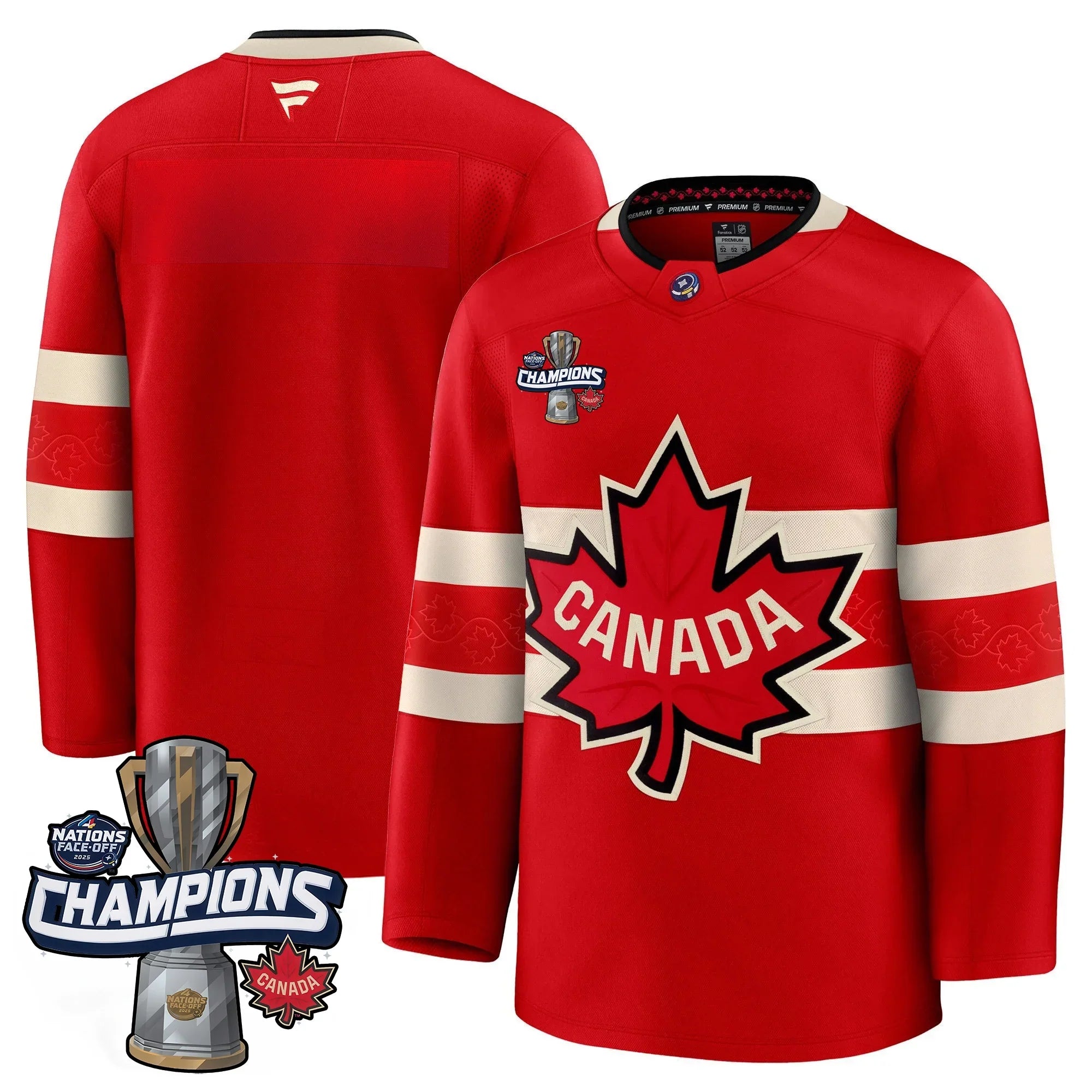 Men Canada 2025 4 Nations Face-Off Champions Jersey - All Stitched