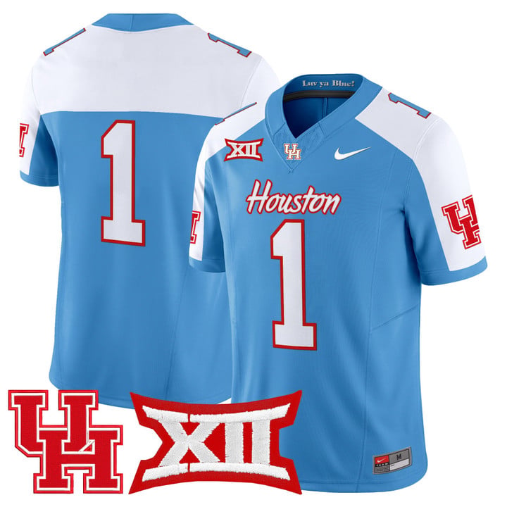 Team Jersey #1 Houston Cougars 2025 Oilers Inspired Limited Stitched