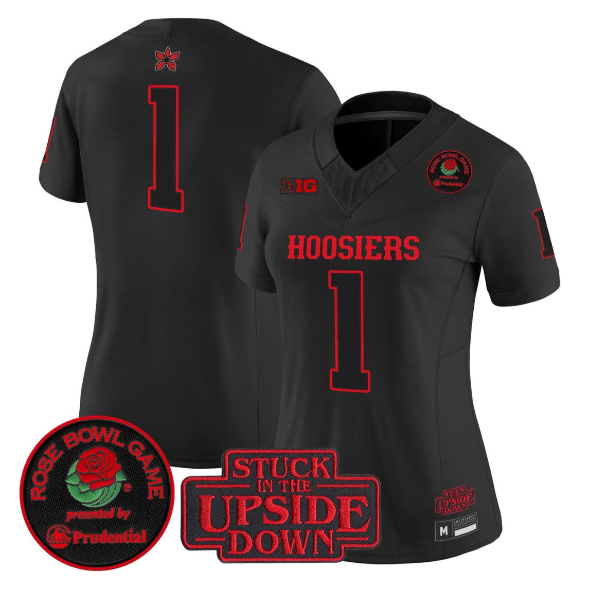 Team Jersey #1 Indiana Hoosiers Stranger Things 2025 Rose Bowl Stitched