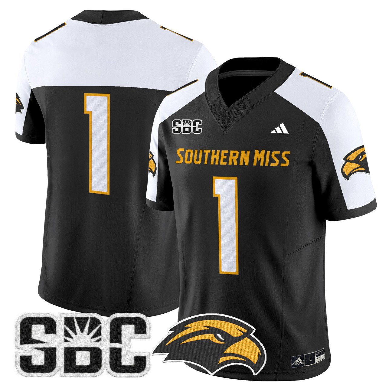 Team Jersey #1 Southern Miss Golden Eagles 2025 Vapor Limited Stitched