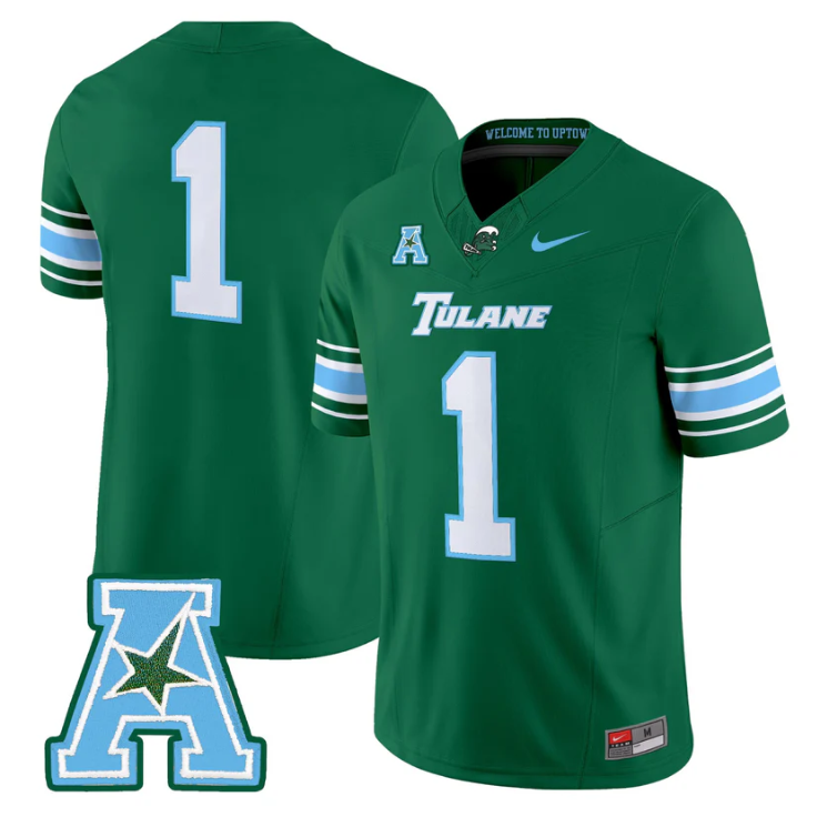 Team Jersey #1 Tulane Green Wave 2025 Vapor Limited Stitched