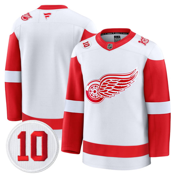 Team Jersey #25 Detroit Red Wings #10 Alex Delvecchio Honoring Stitched