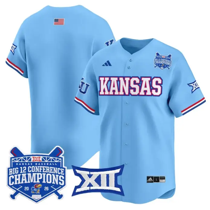 Team Jersey Blank Kansas Jayhawks Big 12 Champions 2026 Stitched