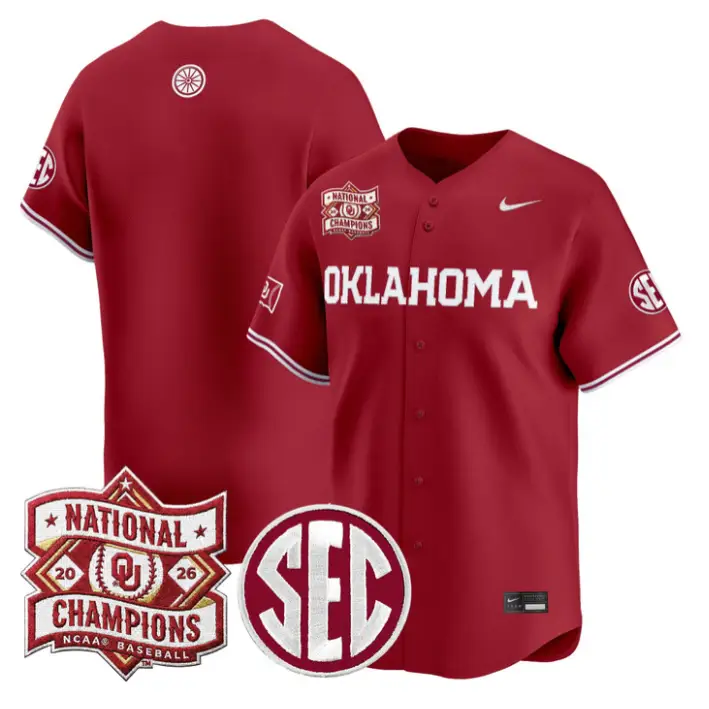 Team Jersey Blank Oklahoma 2026 National Champions Patch Stitched