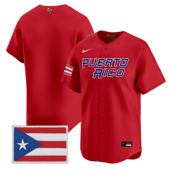 Team Jersey Blank Puerto Rico World Baseball Classic 2026 Stitched