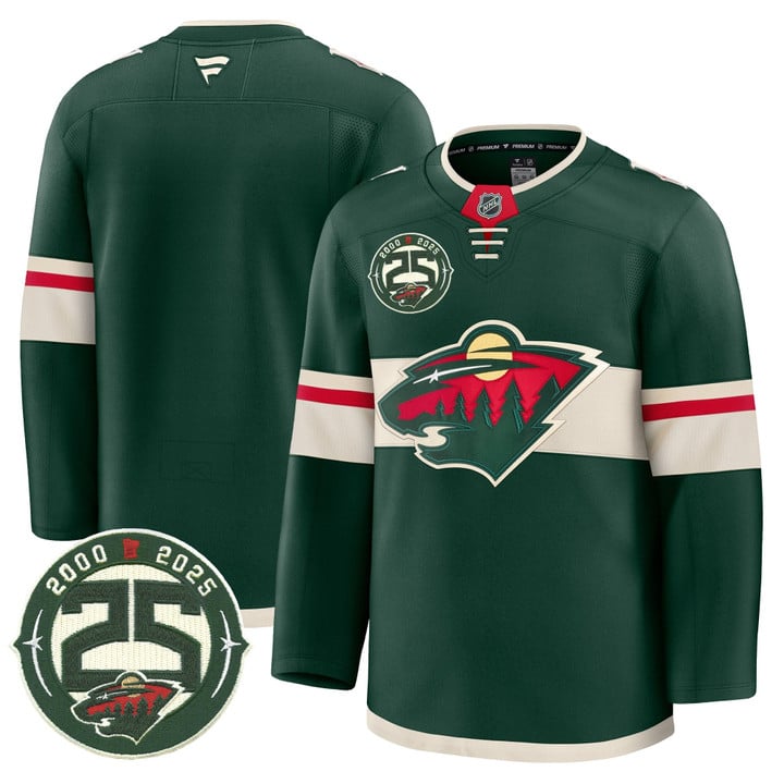 Team Jersey Minnesota Wild 25th Anniversary Patch Stitched
