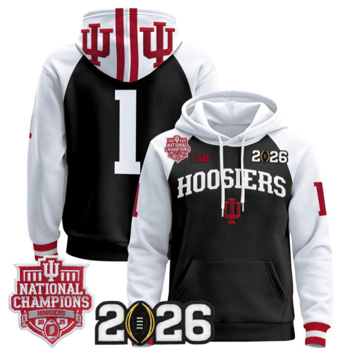 Team Pullover Hoodie #1 Hoosiers 2025 National Champions Stitched