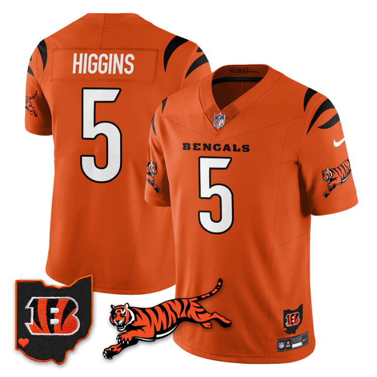 Tee Higgins Jersey #5 Vapor 2025 F.U.S.E. Limited All Stitched