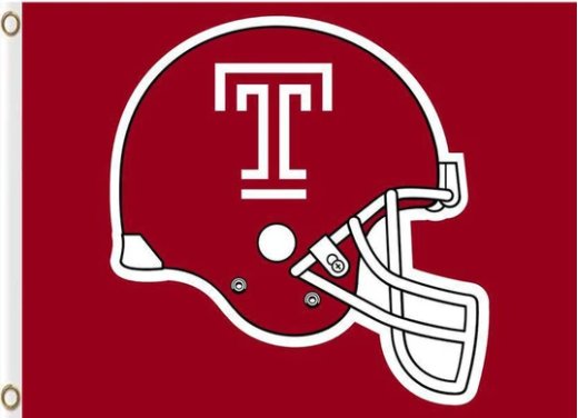Temple Owls Helmet Flag 3X5ft Banner USA Polyester with 2 Brass Grommets