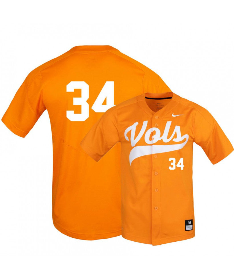 Tennessee Volunteers 34 Garrett Crochet Elite Orange Baseball Jersey