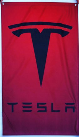 Tesla Flag Car Racing Red Vertical 3X5 Ft Polyester Banner USA 90x150cm