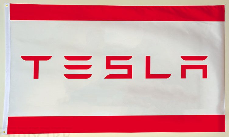 Tesla Flag Car Racing Red White 3X5 Ft Polyester Banner USA 90x150cm