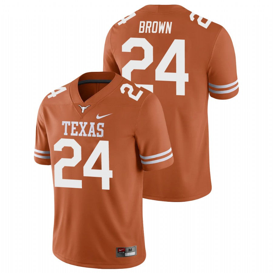Texas Longhorns Derrian Brown Jersey #24 College Football Orange