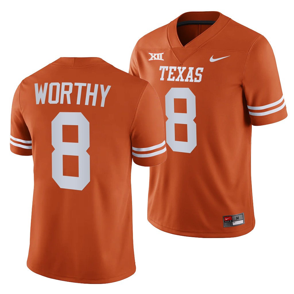 Texas Longhorns Xavier Worthy Jersey #8 College Football Orange